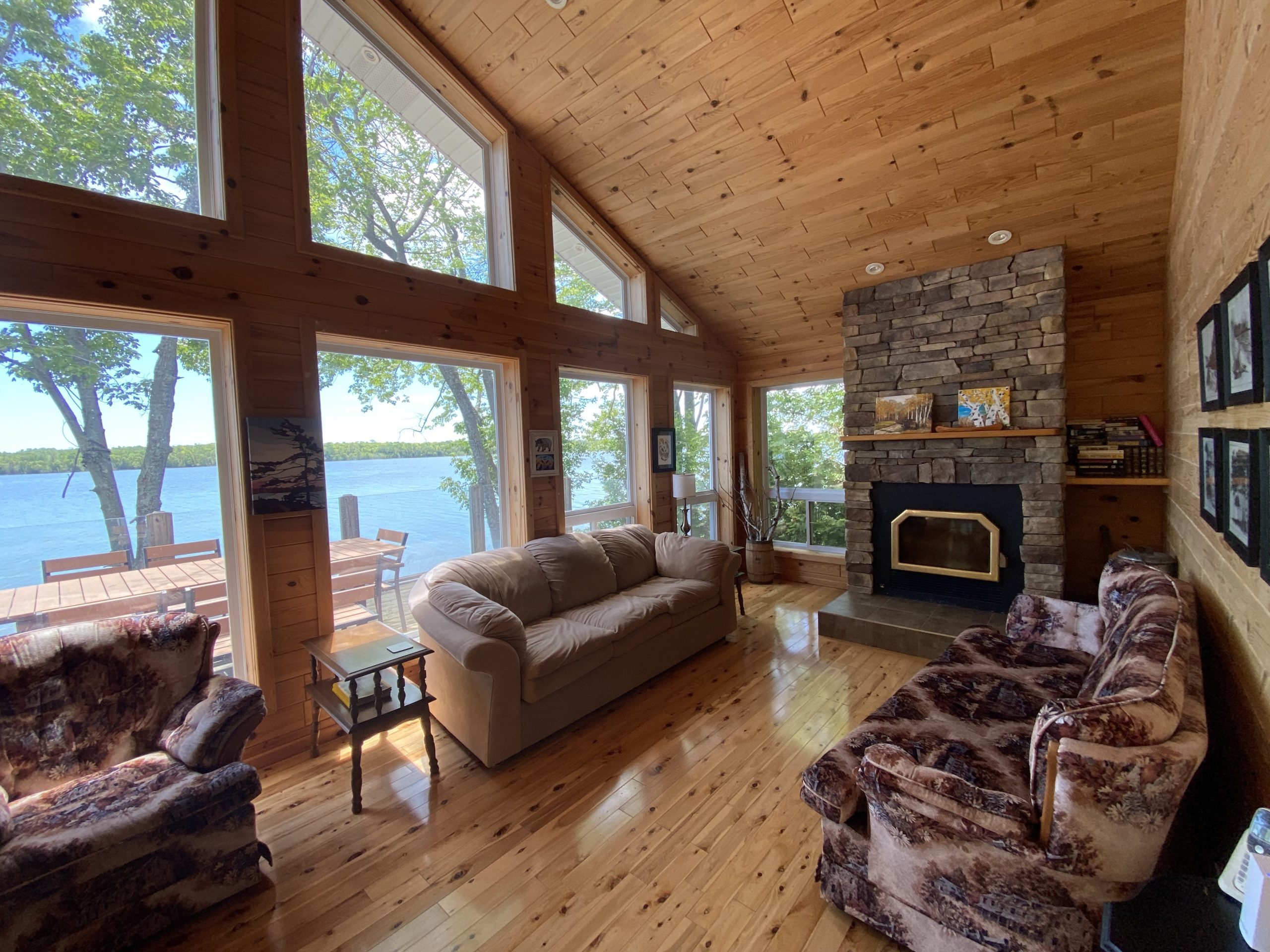 Loon Lodge Waterfront Fireplace Room
